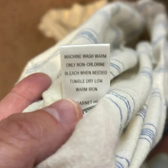 Garnet Hill White with Blue Stripe Organic Cotton Jumpsuit Size XL - Picture 6 of 11